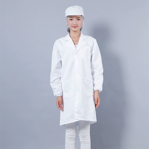 Белый халат, химический комбинезон, сетка для волос, униформа