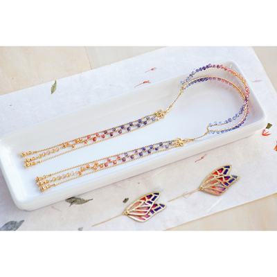 taobao agent 间狭浪漫限定『素郎』三分bjd娃用发箍头饰蝴蝶渐变彩流苏V017