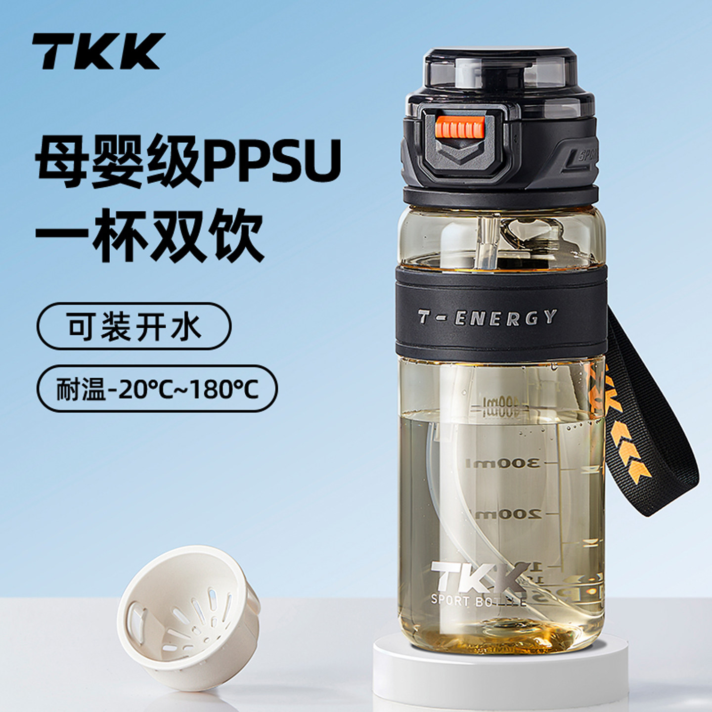 Спортивная чашка для воды TKK ppsu большой емкости для детей мужского пола, студенческая портативная бутылка для воды, термостойкий летний горшок для пищевых продуктов