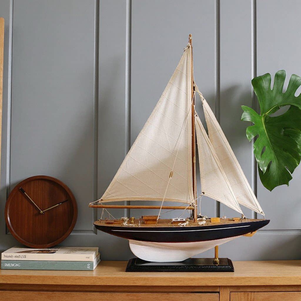 Деревянная американская ремесленная лодка smooth sailing парусное украшение имитационная модель лодки с одним полюсом украшение гостиной подарок на день рождения