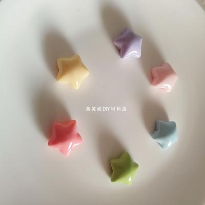taobao agent 约1.5cm马卡龙色星星树脂手工DIY材料配件手机壳KC材料满包邮