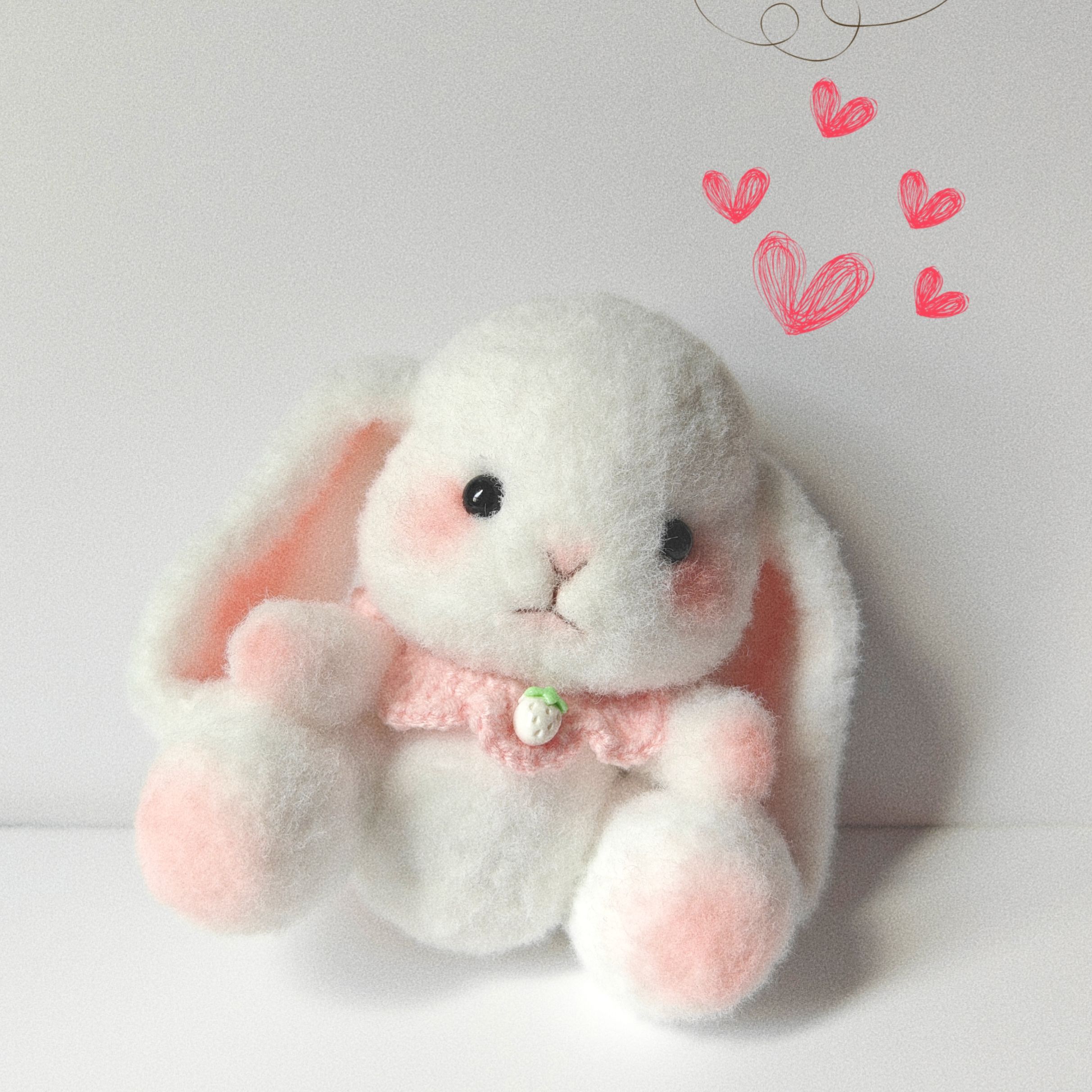 [Готовое изделие] Связанный вручную крючком милый кролик из искусственного шерстяного фетра, кукла-украшение автомобиля для подруги, украшение упаковки