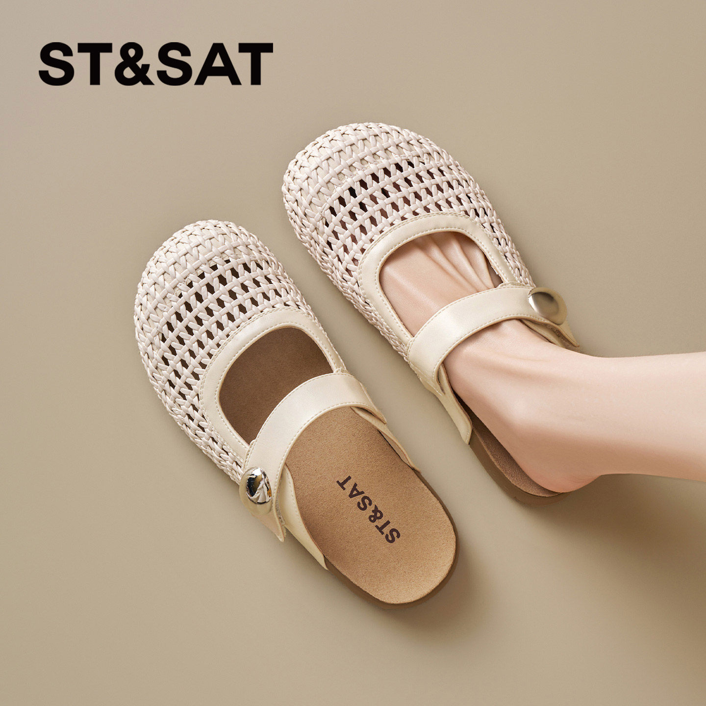 Субботняя тканая полая обувь Birkenstock; женская летняя новая обувь для ленивых педалей; удобные дышащие сандалии с отверстиями; тапочки