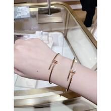 Cartier / Cartier 18K розовое золото Juste гвоздь браслет с бриллиантом на голове и хвосте браслет