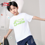 Детская футболка Li Ning с короткими рукавами для больших мальчиков, летняя новинка, молодежный спортивный повседневный топ с круглым вырезом внутри для мужчин