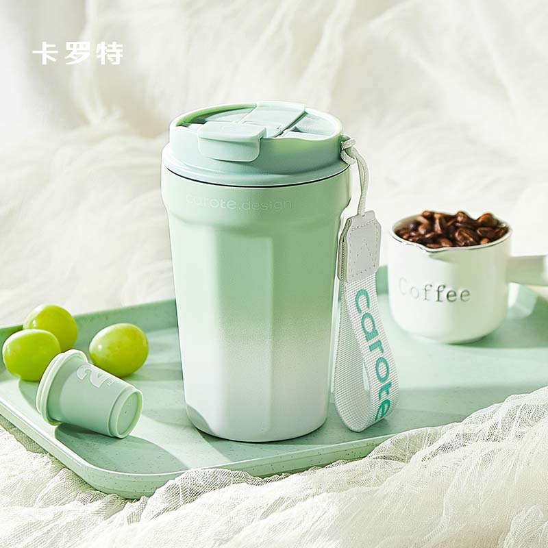 Чашка-термос Carot с керамическим вкладышем, кофейная чашка для девочек, соломенная чашка для воды, мужская портативная сопутствующая чашка из нержавеющей стали