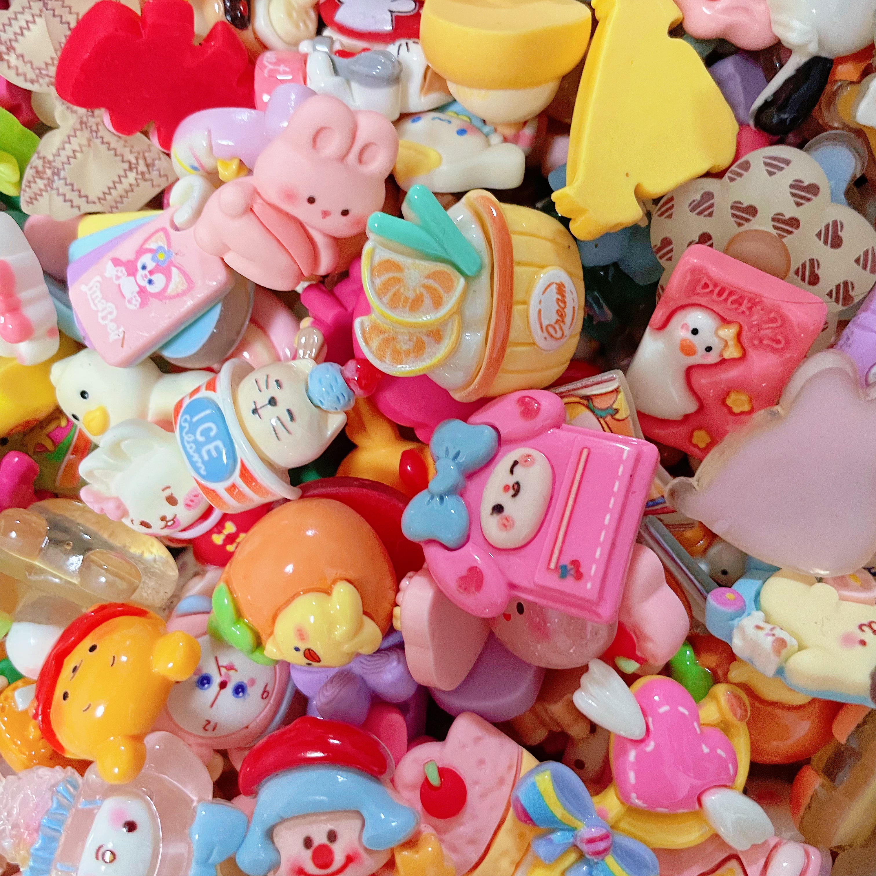 Смешанная смола мультяшная еда play cute универсальные ювелирные изделия diy аксессуары 100 штук не повторяются