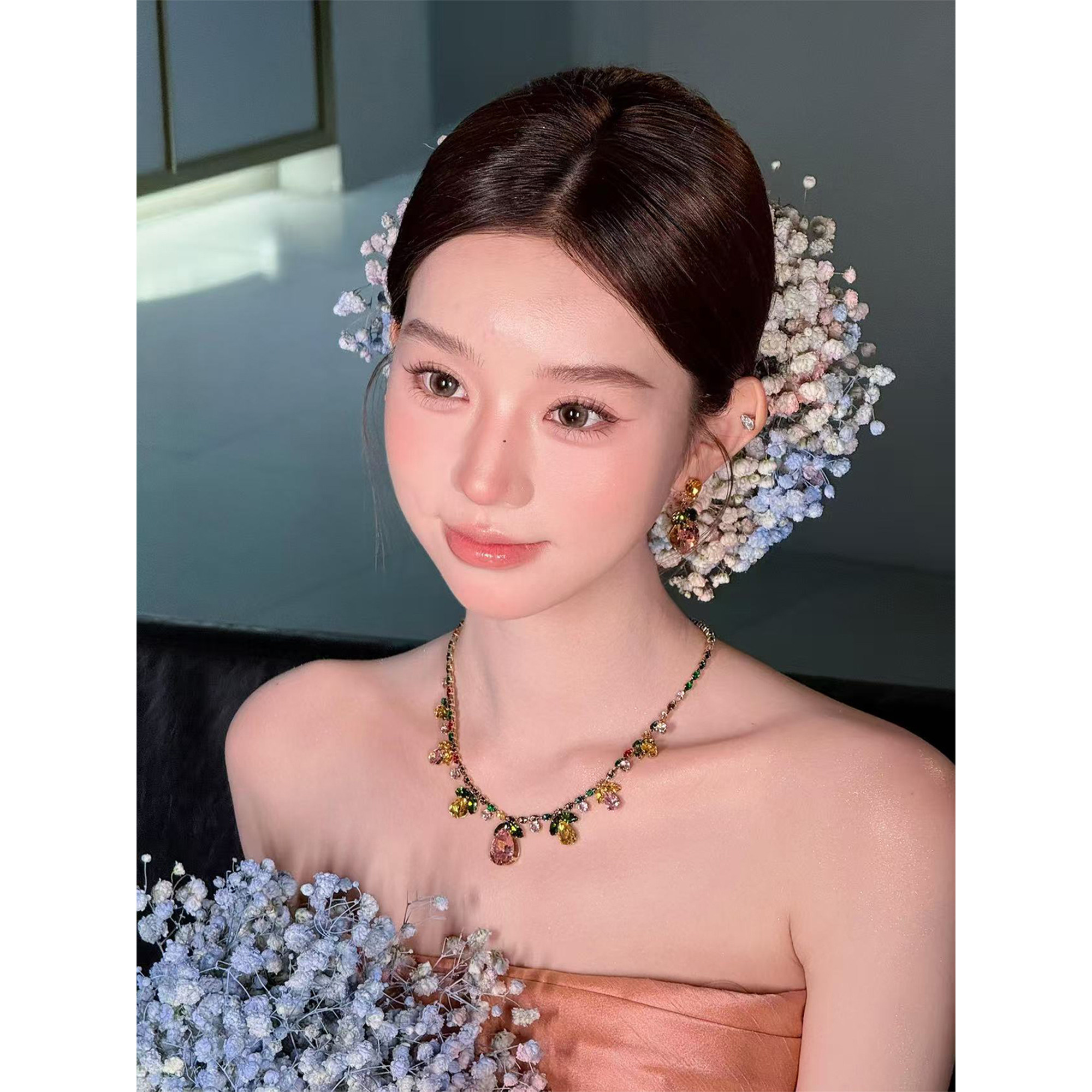 HERMEI Liu Yifei ожерелье со стразами того же цвета, женское легкое роскошное платье для милой дочери, аксессуары для фотосессий