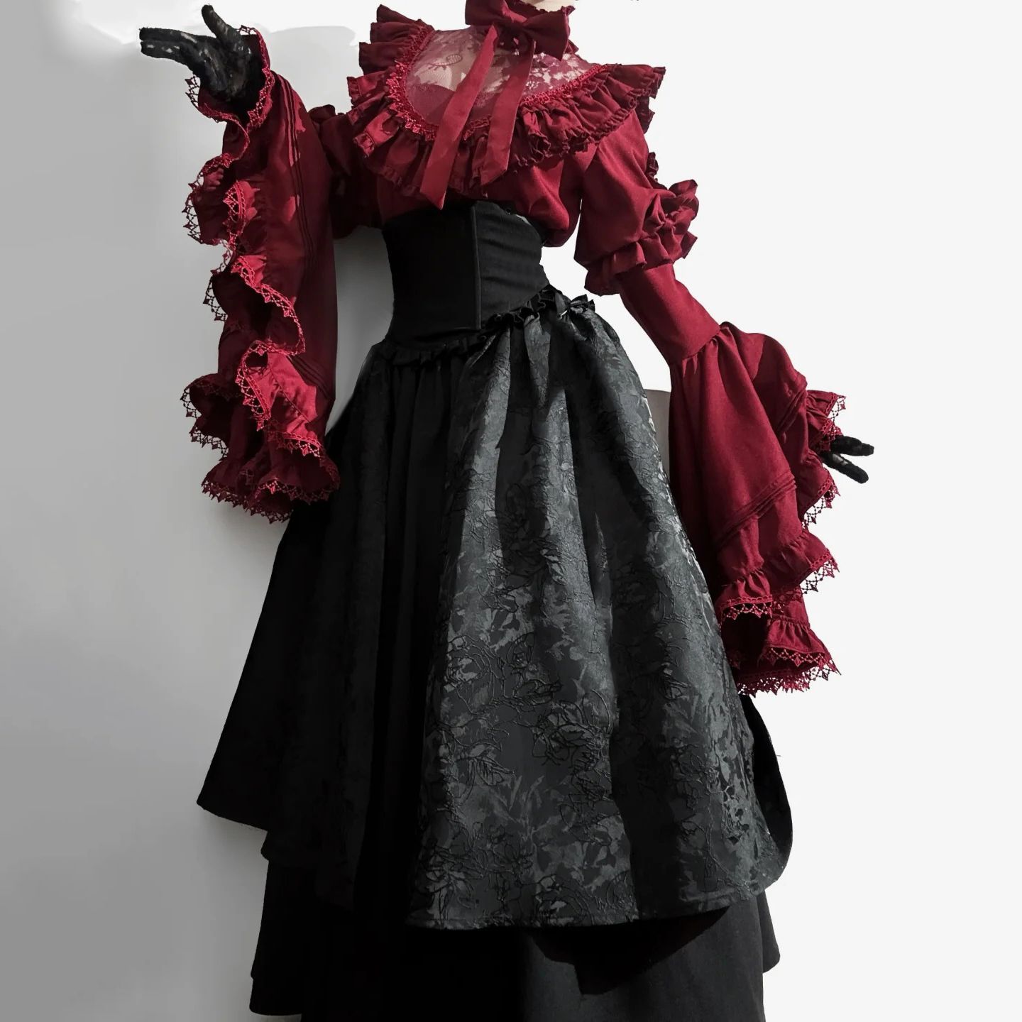 Madame Baron Lolita Gothic Nun Cosplay Costume Widow Comic Con Retro Slimming Spring and Autumn OP Halloween
