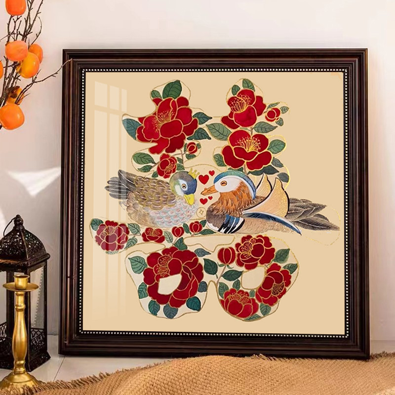 Мандаринка утка счастливый персонаж вышивка крестиком 2025 новая вышивка на свадьбу свадебный подарок ручной работы diy вышивка для отправки паре алмазной живописи