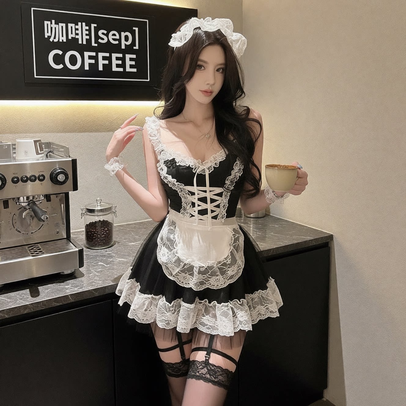 weisgirl pure desire cat униформа горничной cos костюм сексуальный кружевной костюм горничной с милым кроликом