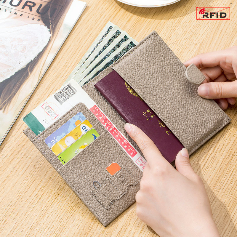 Rakuten RFID противоугонная щетка из ультратонкой кожи для паспорта, многофункциональный кошелек, держатель удостоверения личности, защитный чехол из воловьей кожи