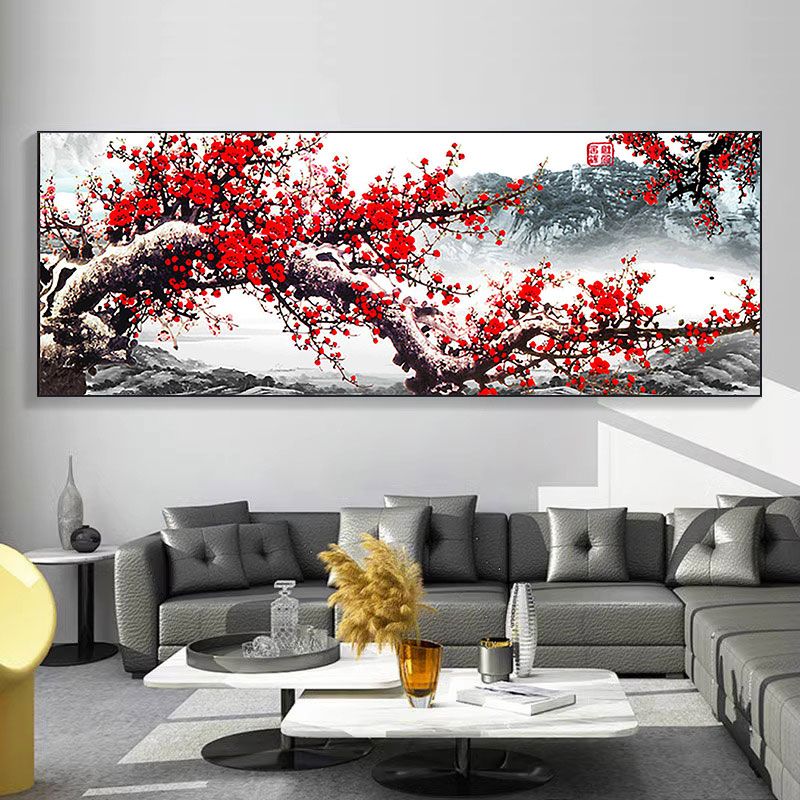 Hongmei Baochun вышивка крестиком 2023 новая вышивка нитками рисунок цветка сливы, подходящий для высококлассной атмосферы гостиной, полная вышивка, крупная вышивка