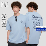[Одобрение Cheng Yi] Мужская и женская одежда Gap, новинка лета 2026, влагопоглощающая и быстросохнущая свободная футболка с короткими рукавами 891427