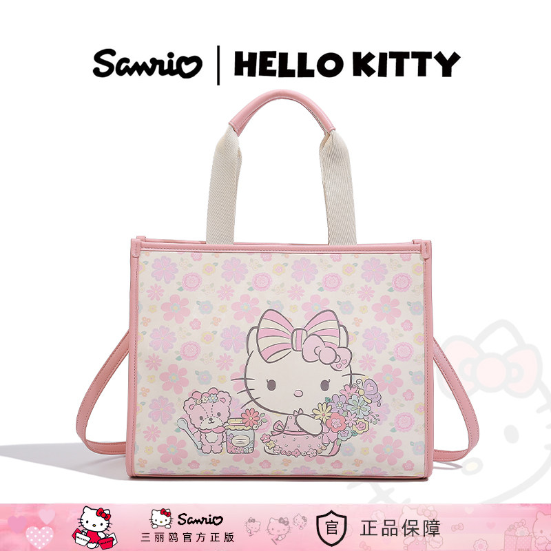 Сумка-тоут HelloKitty Hello Kitty, вместительная сумка с принтом, женская милая сумка-мессенджер на одно плечо в девчачьем стиле