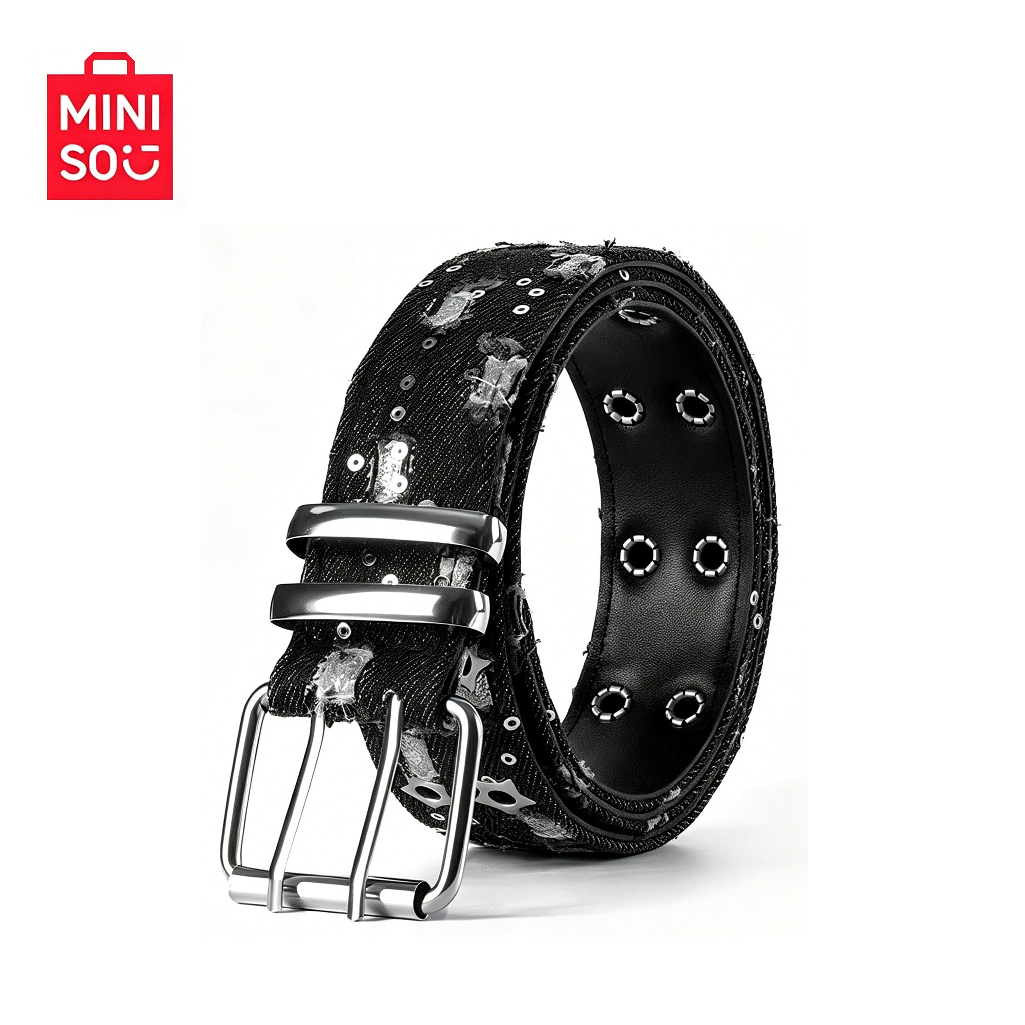 MINISO - высококачественный ремень известного бренда y2k, пояс для брюк, женский и мужской взрывной нишевый пояс в стиле панк, европейский и американский трендовый ремень