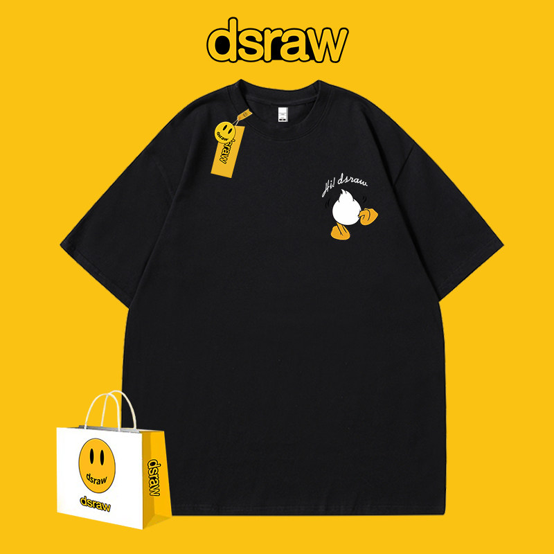 официальная кобрендовая коллекция dsraw Ole discount для мужчин и женщин, весна-лето 2025, новая свободная универсальная блузка, футболка с короткими рукавами