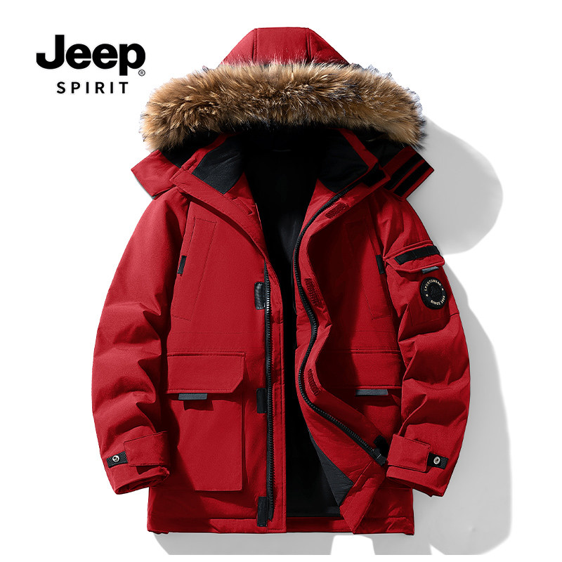JEEP SPIRIT Пуховик Jeep мужская зимняя утепленная куртка 2025 года на 90% утином пуху, ветрозащитная куртка для пары