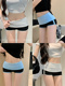 Contrast color elastic casual shorts for women summer tight low-waist straight pants hot girl leggings sports a-line hot pants