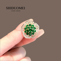 2023 new sapphire green brooch, high fashion clothing pin, exquisite collar pin, anti-exposure buckle, corsage accessories