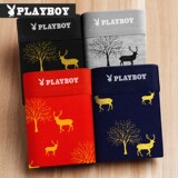Мужское нижнее белье Playboy, хлопчатобумажные боксерские шорты, хлопчатобумажные антибактериальные дышащие свободные шорты для мальчиков, боксерские шорты