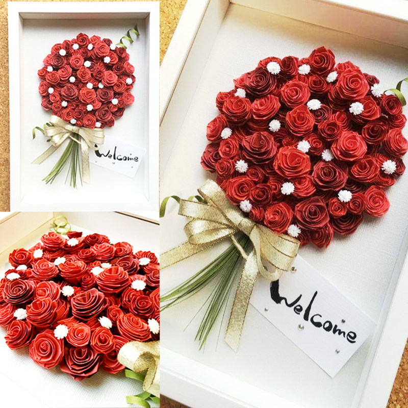 Подарочная упаковка из бумаги на День святого Валентина для мамы love rose ручной работы diy подарочная трехмерная рулонная бумага оригами с готовой росписью