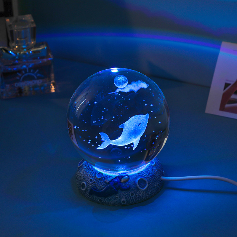Креативный океанский светящийся хрустальный шар night light decoration мальчики дарят девочкам-подругам на день рождения высококачественные детские подарки
