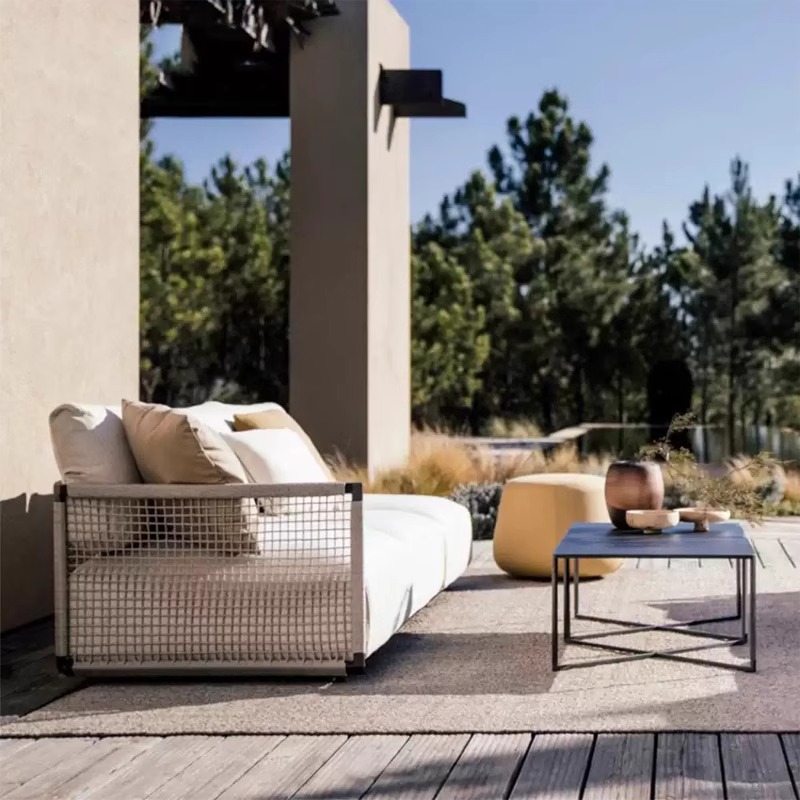 Уличный диван, сад во внутреннем дворе, терраса виллы, дизайнерское кресло из ротанга, народная мебель для отдыха на открытом воздухе, водонепроницаемая и защищенная от солнца