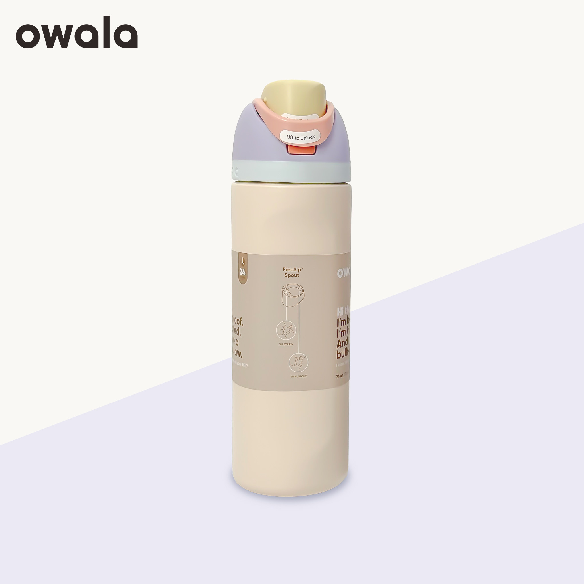 Чашка для воды Owala FreeSip, высококачественная спортивная портативная термос из нержавеющей стали большой емкости, герметичная, с соломинкой