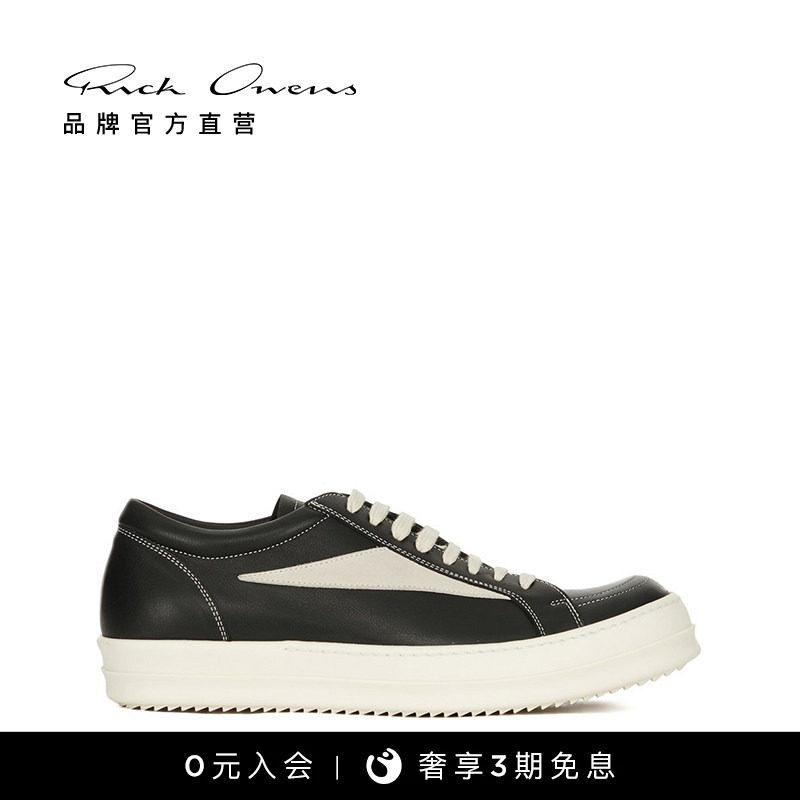 Мужские ретро-кроссовки RICK OWENS VINTAGE SNEAKS из черной ВОЛОВЬЕЙ КОЖИ В стиле ретро