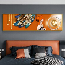 Bedroom decoration painting modern minimalist hanging painting, light luxury and atmospheric mural, bedside back