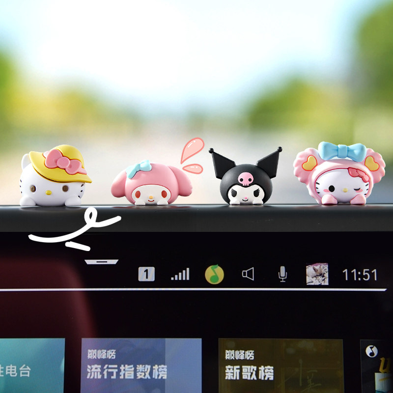 Украшение автомобиля Sanrio милая кукла интерьер автомобиля центральная консоль украшение автомобиля офисное украшение рабочего стола мультфильм