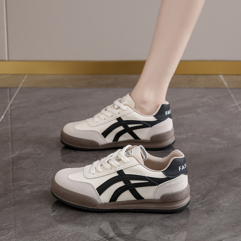Корейская версия женской обуви бренда tide Forrest shoes осень 2026, новинка для спорта и отдыха, желтая кожаная немецкая обувь для тренировок на плоской подошве