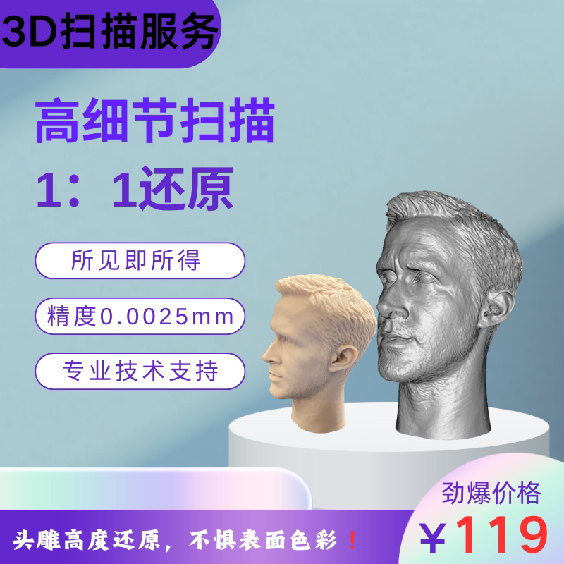 Резьба по голове, 3D-сканирование, 3D-сканирование лица, портретное моделирование, модель ручной работы, 3D-сканирование, 3D-печать