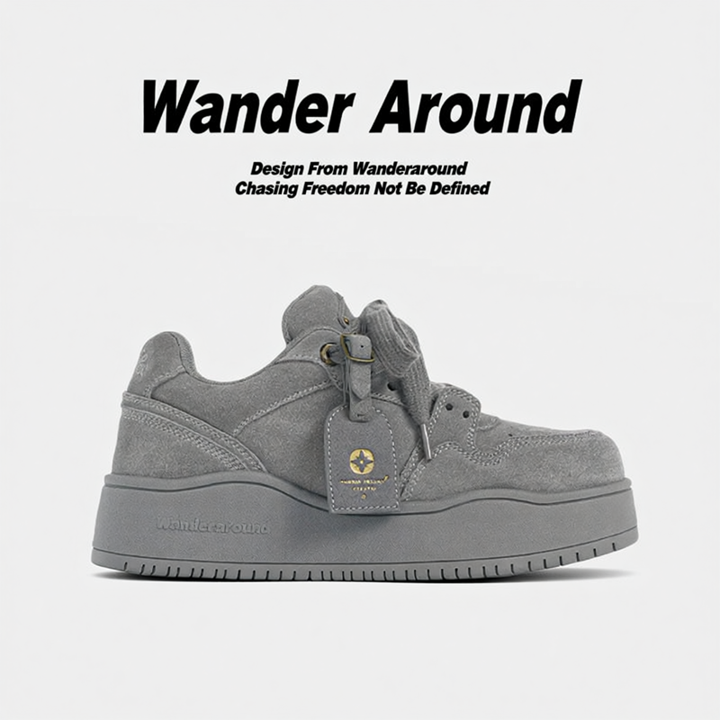 [В том же стиле, что и у звезды] Обратите внимание на повседневные кроссовки на толстой подошве серого цвета в стиле ретро для мужчин и женщин, выполненные в одном стиле