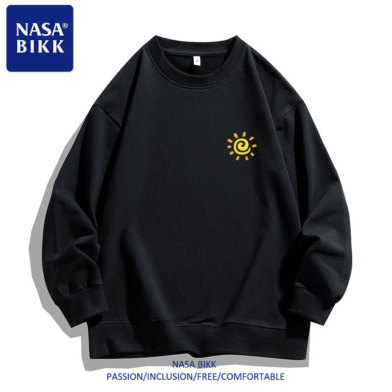 NASA卫衣500克重磅美式印花男女情侣秋冬圆领套头宽松百搭T恤长袖