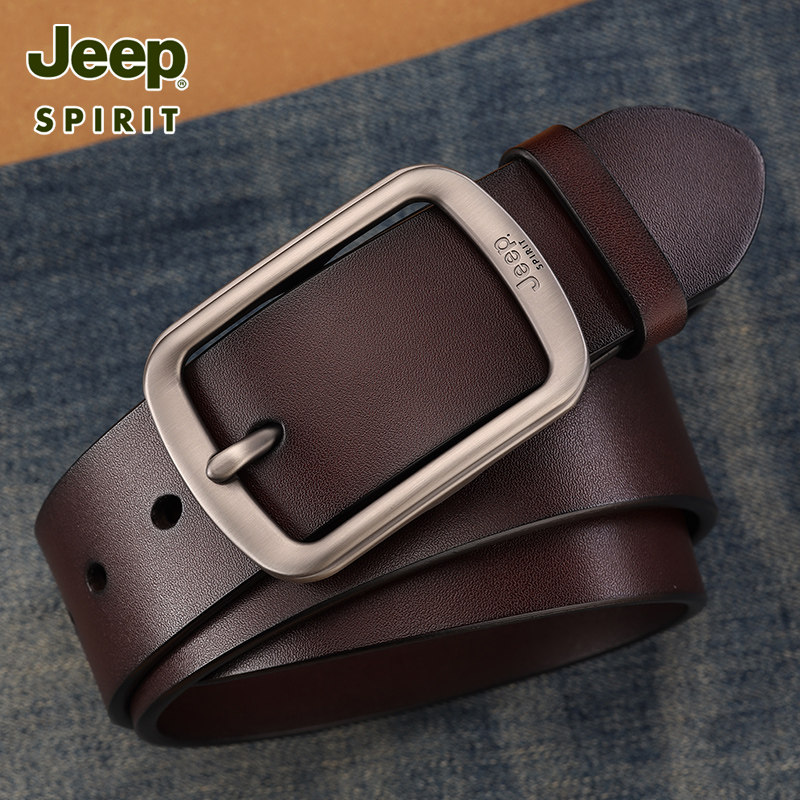 Ремень Jeep Jeep, мужской кожаный ремень для брюк с пряжкой, мужской ремень из натуральной воловьей кожи, повседневный мужской ремень для джинсов, тренд