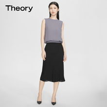 [Cloud Silk] Theory 2024 Spring New Women's Wave Hem Midi Skirt N0102307