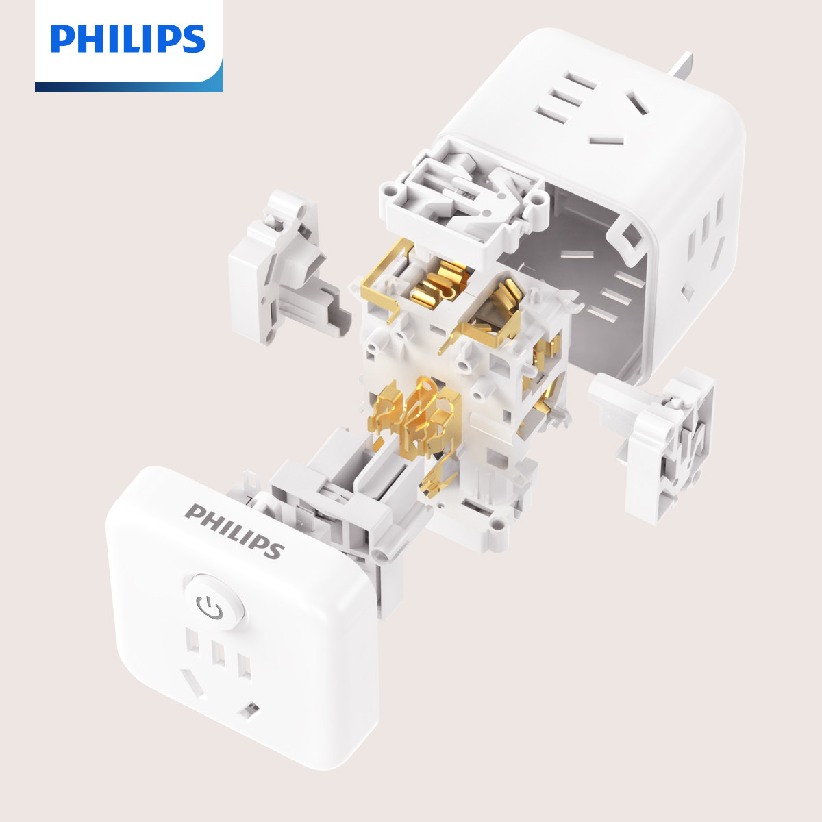 Розетка Philips Rubik's Cube для мини-конвертера от одного до пяти раз, подключаемая к плате, подключаемый модуль беспроводного расширения, бытовой