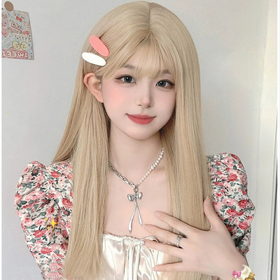 taobao agent 假发女长发全头套网红可爱甜美空气刘海长直发自然仿真人发假发套