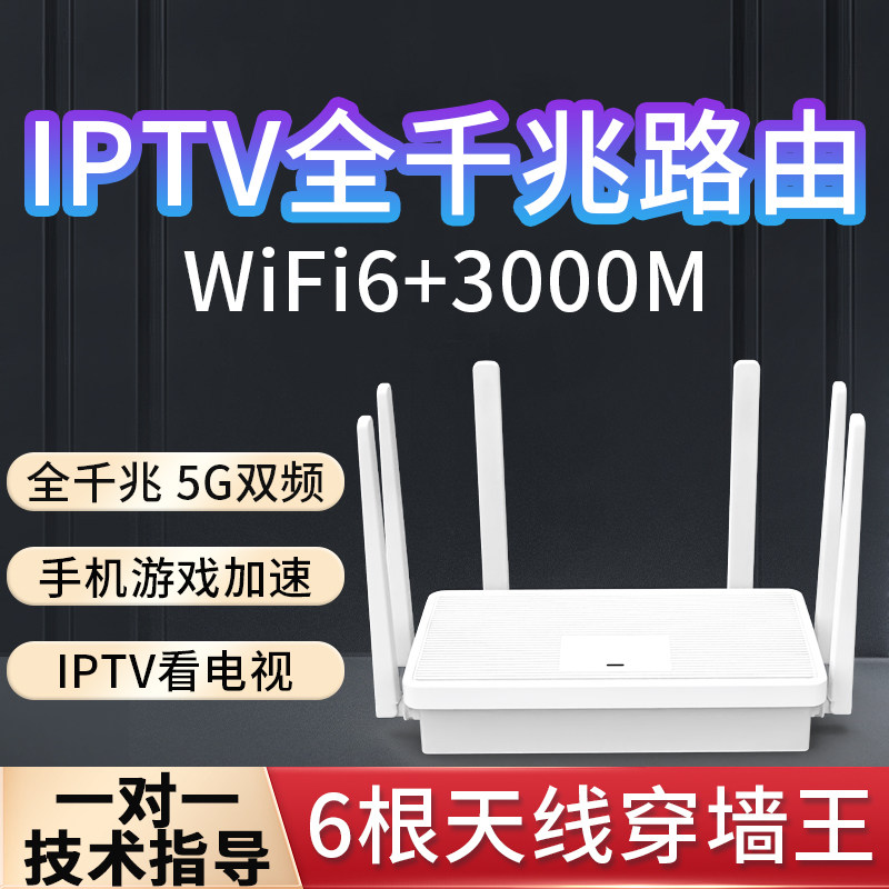 Гигабитный беспроводной маршрутизатор WiFi6 iptv-приставка "все в одном" с шестью антеннами через стену 3000 м двухдиапазонный интернет 5G VLAN компьютерный телевизор двойного назначения гигабитный широкополосный беспроводной IPTV прозрачная передача