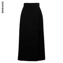 MOMANCE Triacetic Acid Crepe Matte Style Workplace Formal Dress Long Skirt High Waist Straight Wrap Skirt