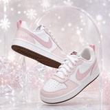 Nike Nike Court Borough little Air Force sweet girl Милые универсальные кроссовки, уменьшающие возраст, спортивная обувь, женская розовая и белая