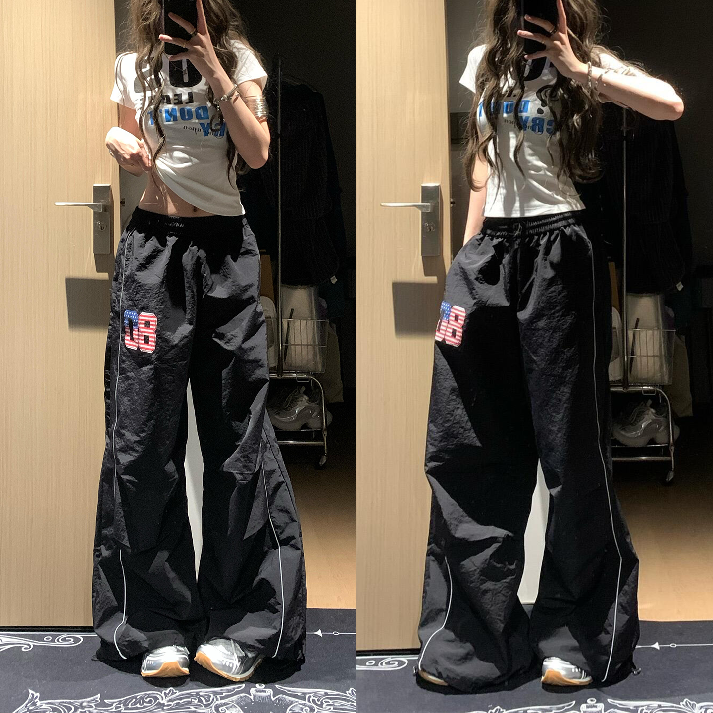 American style retro work pants for women, spring 2026 new loose and slimming versatile straight leg casual sports pants