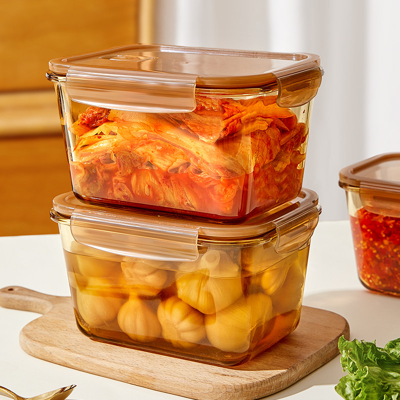 Стеклянная коробка для хранения свежих продуктов большого размера, холодильник большой емкости, специальная коробка для хранения продуктов, банка для кимчи, герметичная коробка, с высоким содержанием боросиликата
