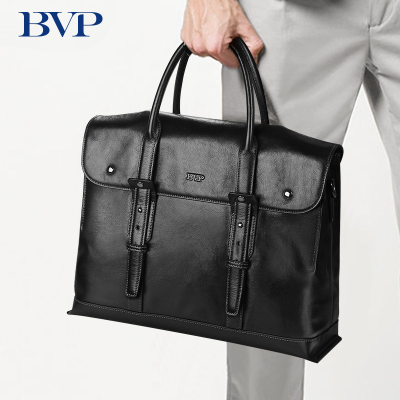 Итальянский портфель BVP, мужская сумка, кожаная деловая сумка, люксовый бренд, большая вместительная сумка-мессенджер из кожи растительного дубления