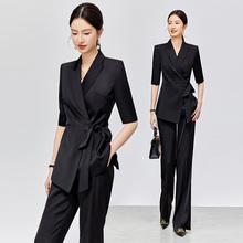 Black suit jacket for women in spring 2024, new casual temperament, high-end fashion, educational interview, professional suit