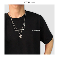 Pmo anti-war letters Quan Zhilong necklace pendant GD same style ins super hot logo versatile old jewelry