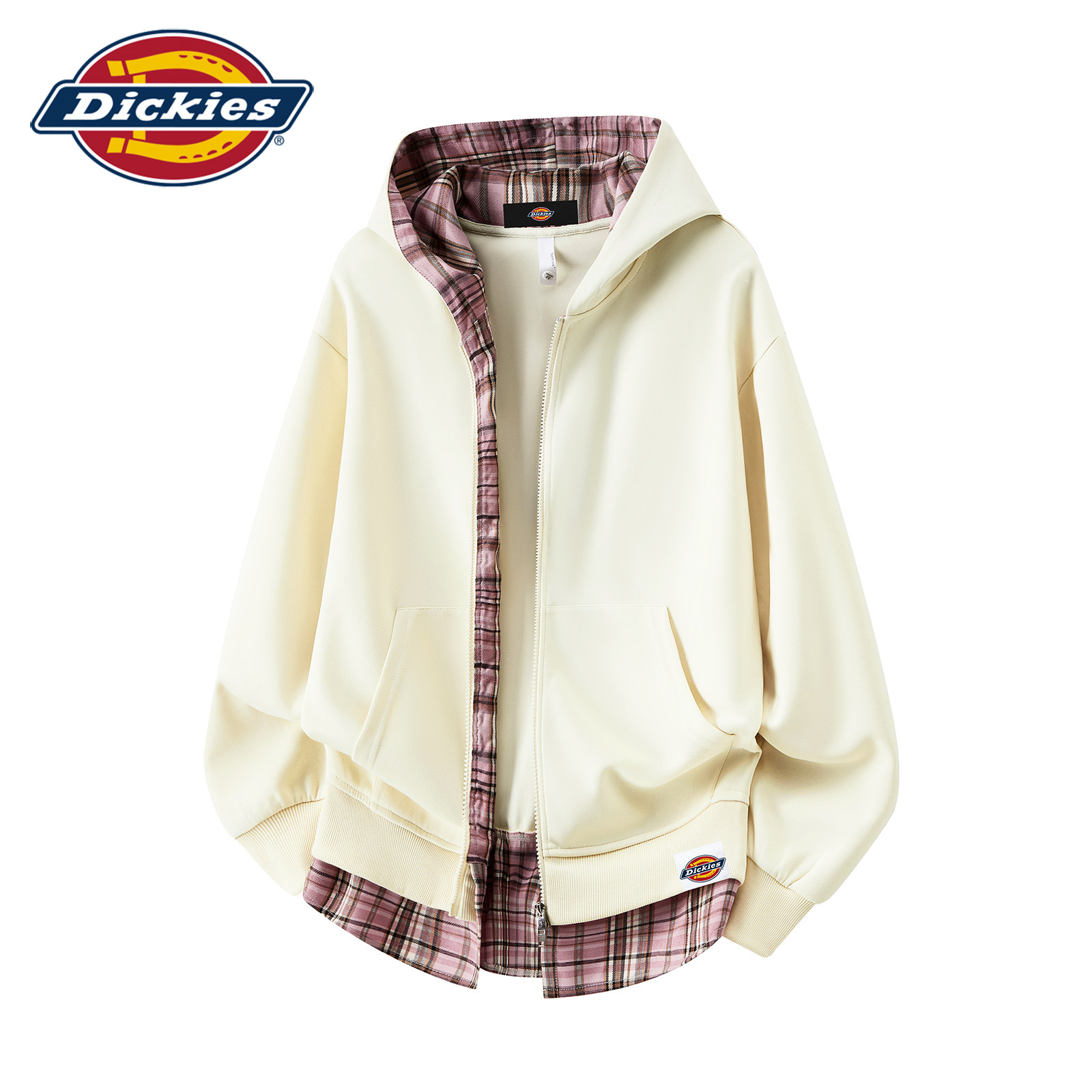 Dickies Dikushi американский поддельный кардиган в клетку с капюшоном из двух частей, свитер, мужская осенняя куртка на молнии 26