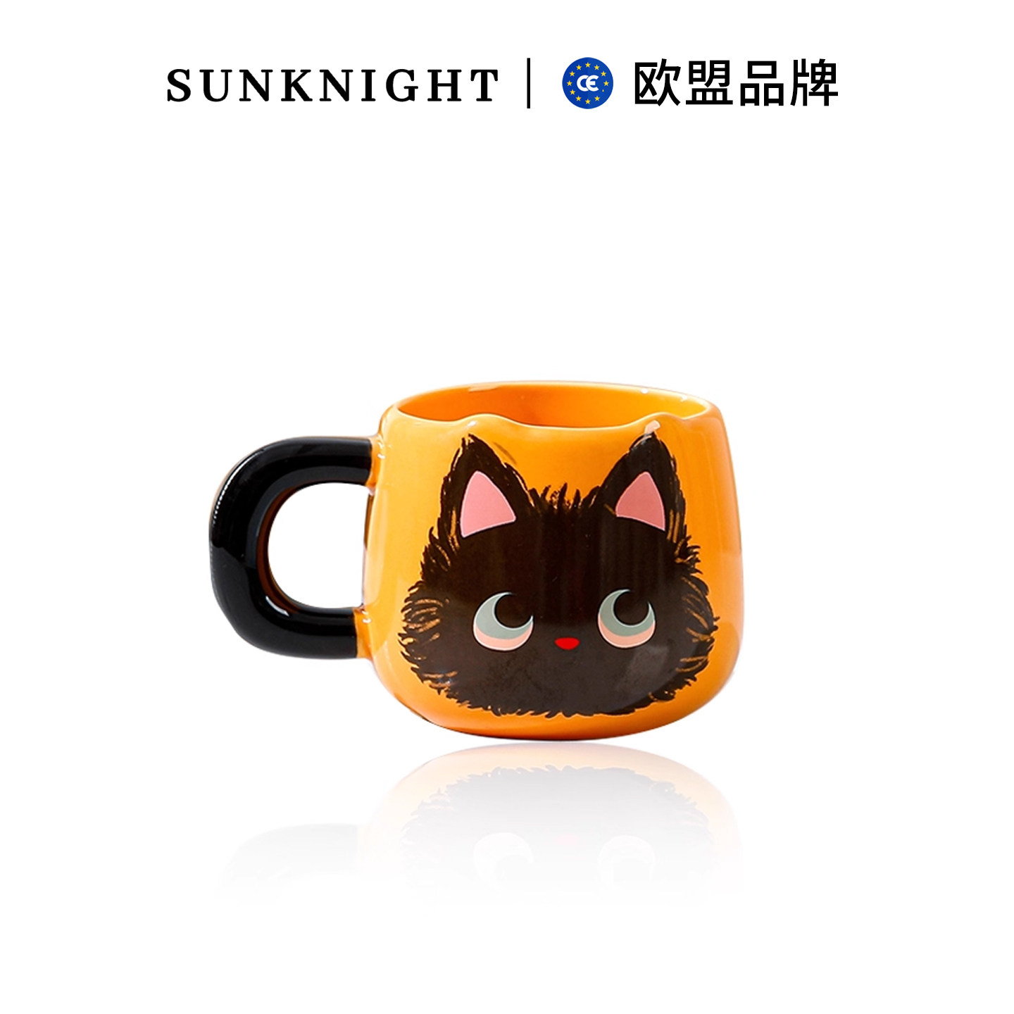 Европейский бренд SUNKNIGHT и розовая керамическая чашка с милым котом на День святого Валентина, кружка с ложкой большой емкости
